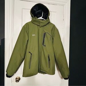 Brand New Men’s/Unisex POOLULY Olive Green + Grey Winter Jacket sz M